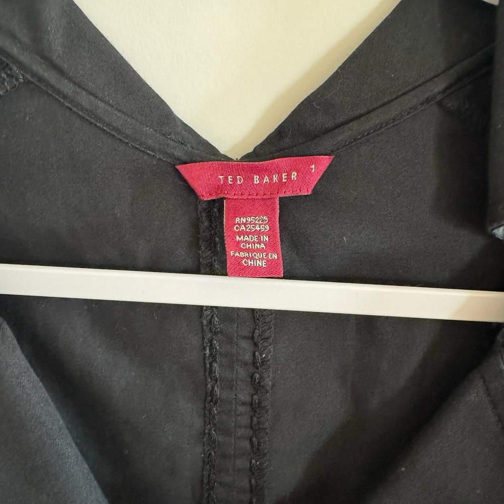 Ted Baker 90s Y2K Black Dress Whimsigoth Pin Up Size 1 Small Rockabilly Pleated - Picture 2 of 14